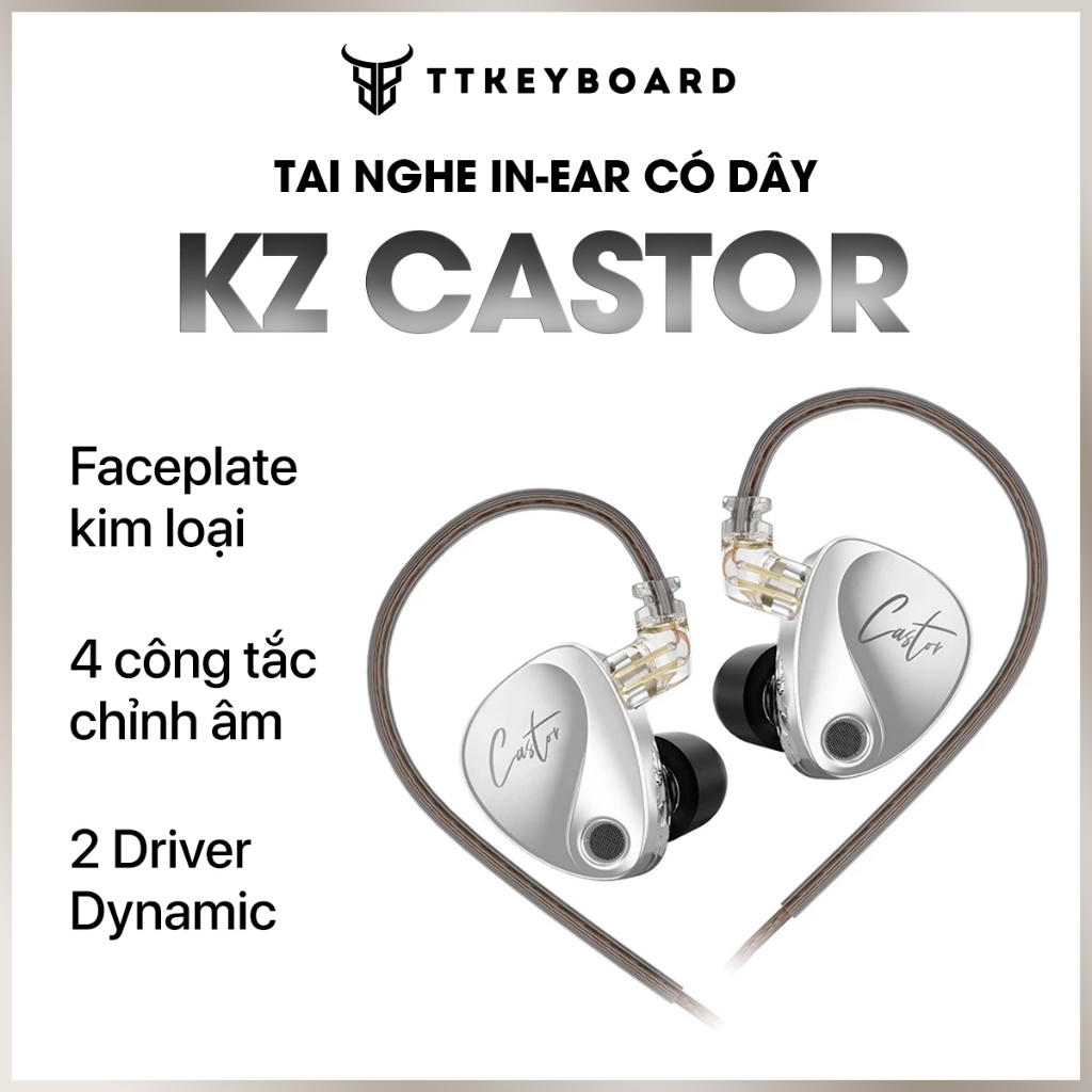 [HỎA TỐC] Tai Nghe Nhét Tai KZ Castor Và Castor Pro HIFI Dual Driver Dynamic Có 16 Chế Độ Chỉnh Âm | BigBuy360 - bigbuy360.vn