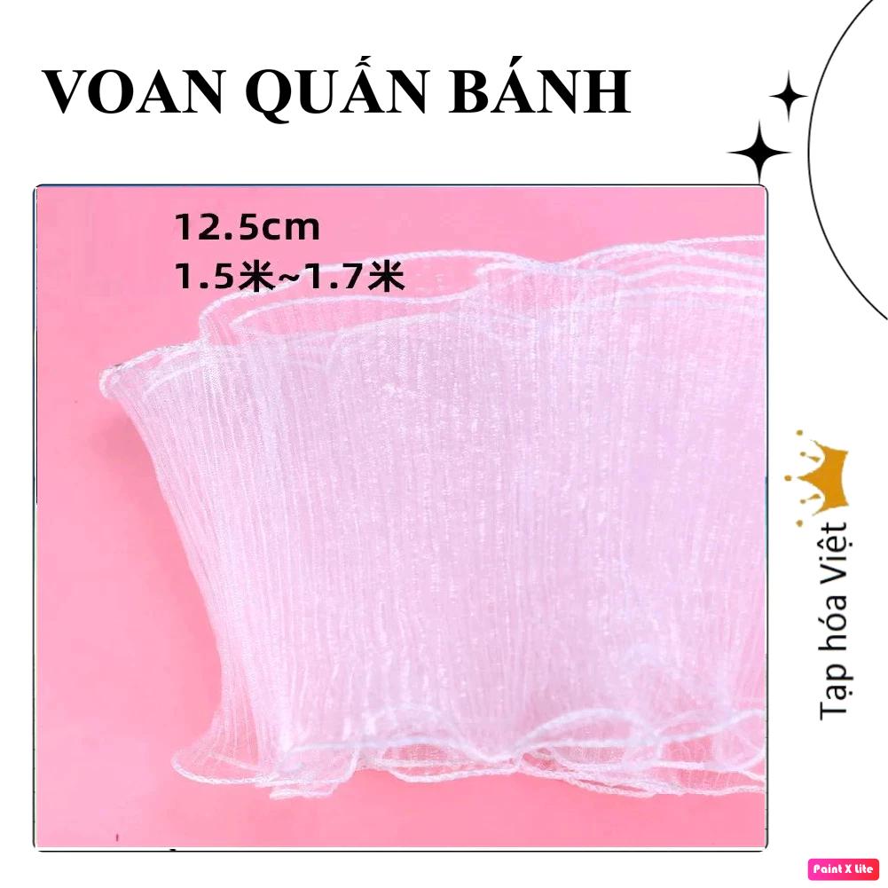 VOAN LƯỚI quấn bánh sinh nhật, cuộn nơ voan cuộn thành bánh kem