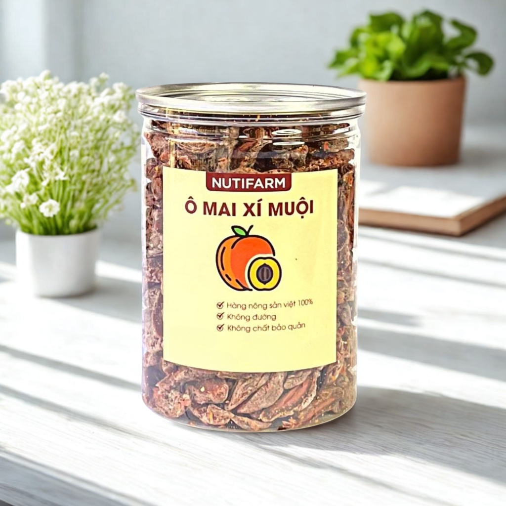 Ô mai xí muội chua cay không hạt MIDIFARM, ô mai đào, đồ ăn vặt đà lạt