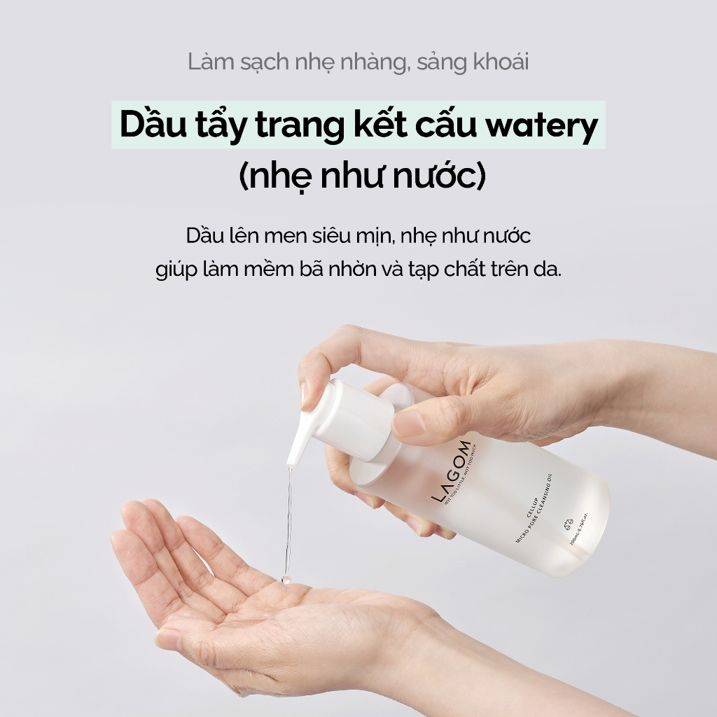 Combo làm sạch 2 bước LAGOM dầu tẩy trang 200ml và sữa rửa mặt micro foam 120mlCODHàng tồn kho