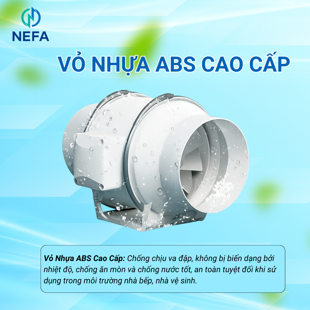 [Chính hãng] Quạt thông gió hút mùi NEFA HF100-HF300 - Hút mùi bếp, khử khói, giảm ẩm, thông thoáng 