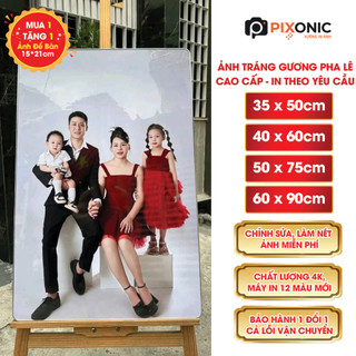  Khung Ảnh Tráng Gương Treo Tường In Theo Yêu Cầu Kích Thước 40x60,50x75,60x90 Mặt Pha Lê Chống Nước 