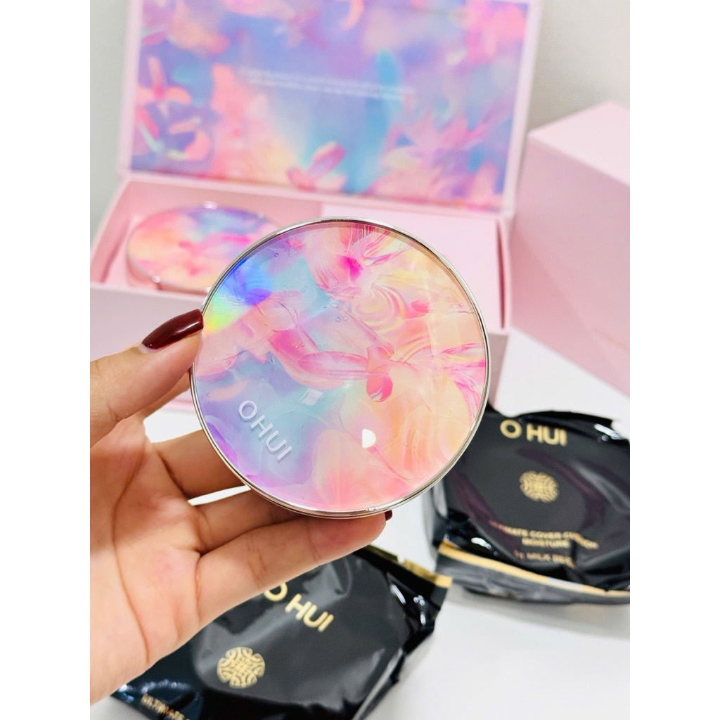 Set cushion OHUI Ultimate Cover Cushion Moisture bản Flower Edition