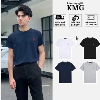 Áo Thun Unisex Nam Nữ Tay Lỡ Basic – Áo Thun Cotton Thêu Logo Ngựa, Chống Nhăn, Thoáng Mát, Phối Đồ Đẹp KMG FASHION
