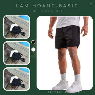 Quần Short Nam Thể Thao Vải Gió 2 Lớp Thoáng Khí Vận Động Thoải Mái, Lưng Chun Co Giãn - LÂM HOÀNG BASIC