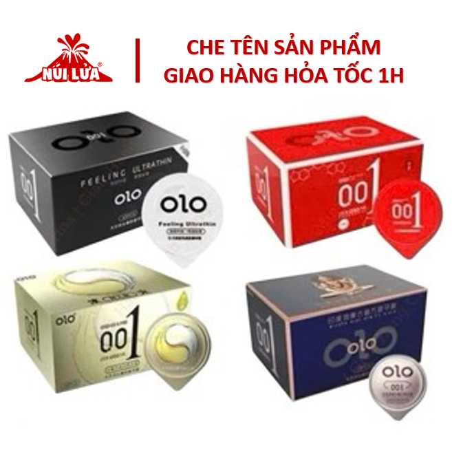 Bao cao su Olo 001 Siêu mỏng, Nhiều gel, Gân gai, Kéo dài thời gian quan hệ