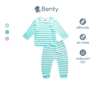  Bộ dài cài vai sọc lớn BENTY chất vải cao cấp mát mềm mịn đồ bộ cho bé mặc đi học đi chơi 