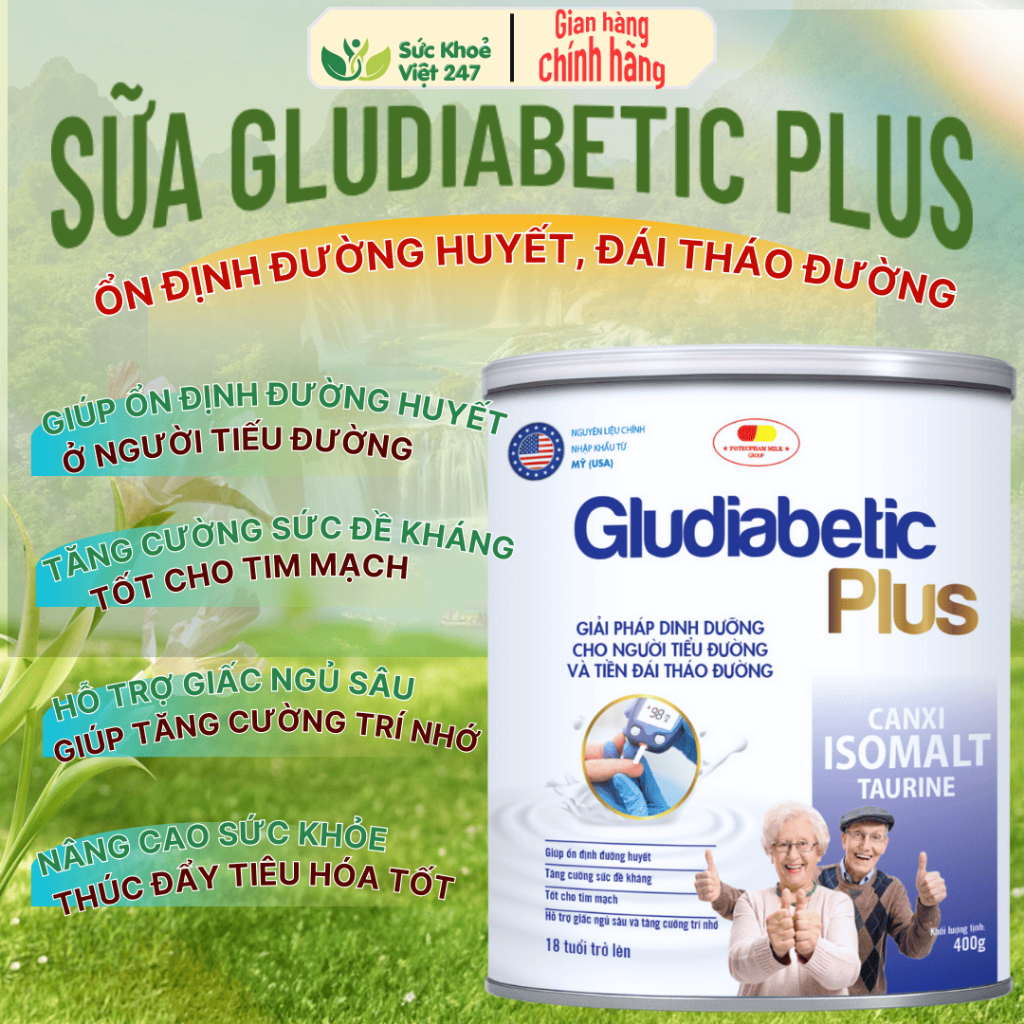 Sữa Tiểu Đường Gludiabetic Plus, Sữa Cho Người Tiểu Đường Hàng Chính Hãng Japa Kids