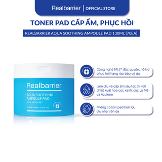   VÕ HÀ LINH X REAL BARRIER  Pad làm dịu cấp ẩm Real Barrier Aqua Soothing Ampoule Pad 130ml  70 miếng  