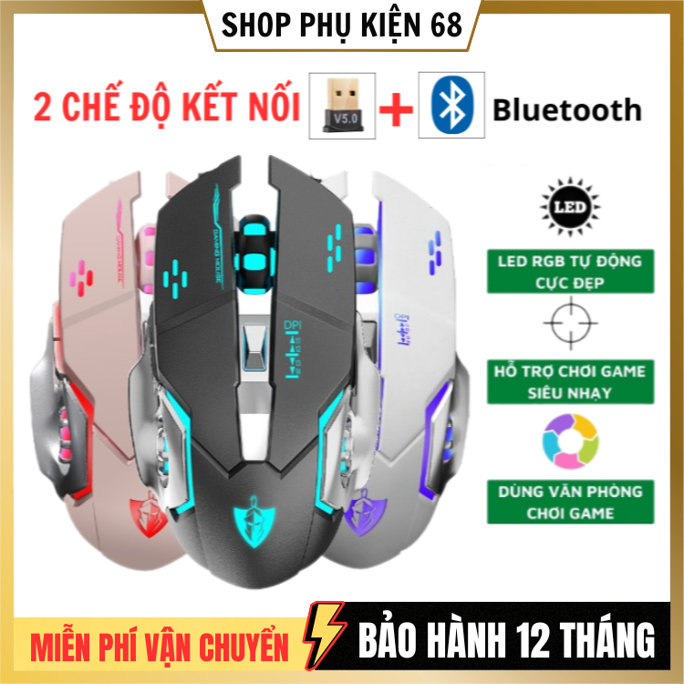 Chuột Gaming Không Dây T28 Dành Cho Game Thủ Chống Ồn Có Đèn LED Chơi Game Cực Đã
