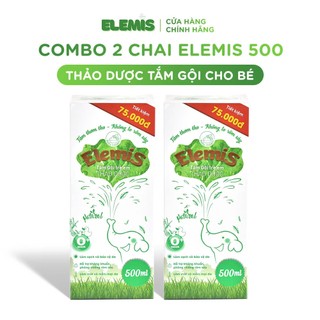   COMBO 2 CHAI  Nước Tắm Gội Thảo Dược Dành Cho Trẻ Sơ Sinh và Trẻ Nhỏ Elemis 500ml 