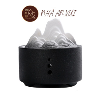  Lư xông trầm hương bằng gốm vòm núi cao cấp TẶNG ĐẾ GỖ  D08 