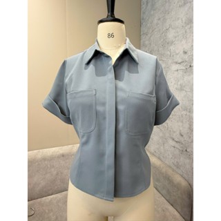  Áo sơ mi nữ crop bigsize LUCY chất liệu tuyết mưa mềm mịn thoáng mát màu xám dễ phối đồ fullsize 50-90kg 