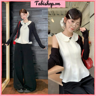 Set đồ 3 món áo cổ sen khoác ngoài kèm quần dài ống rộng TABISHOP Set đồ nữ dễ thương mặc đi dạo đi chơi(207)