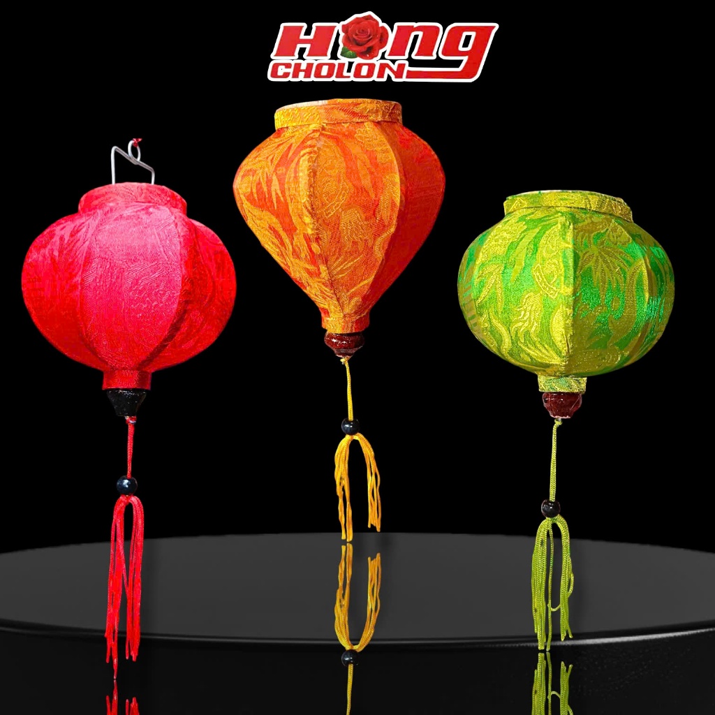 ̣Giá sỉ - lồng đèn vải gấm hội an - lồng đèn củ tỏi hội an 20cm - lồng đèn tròn vải gấm 20cm