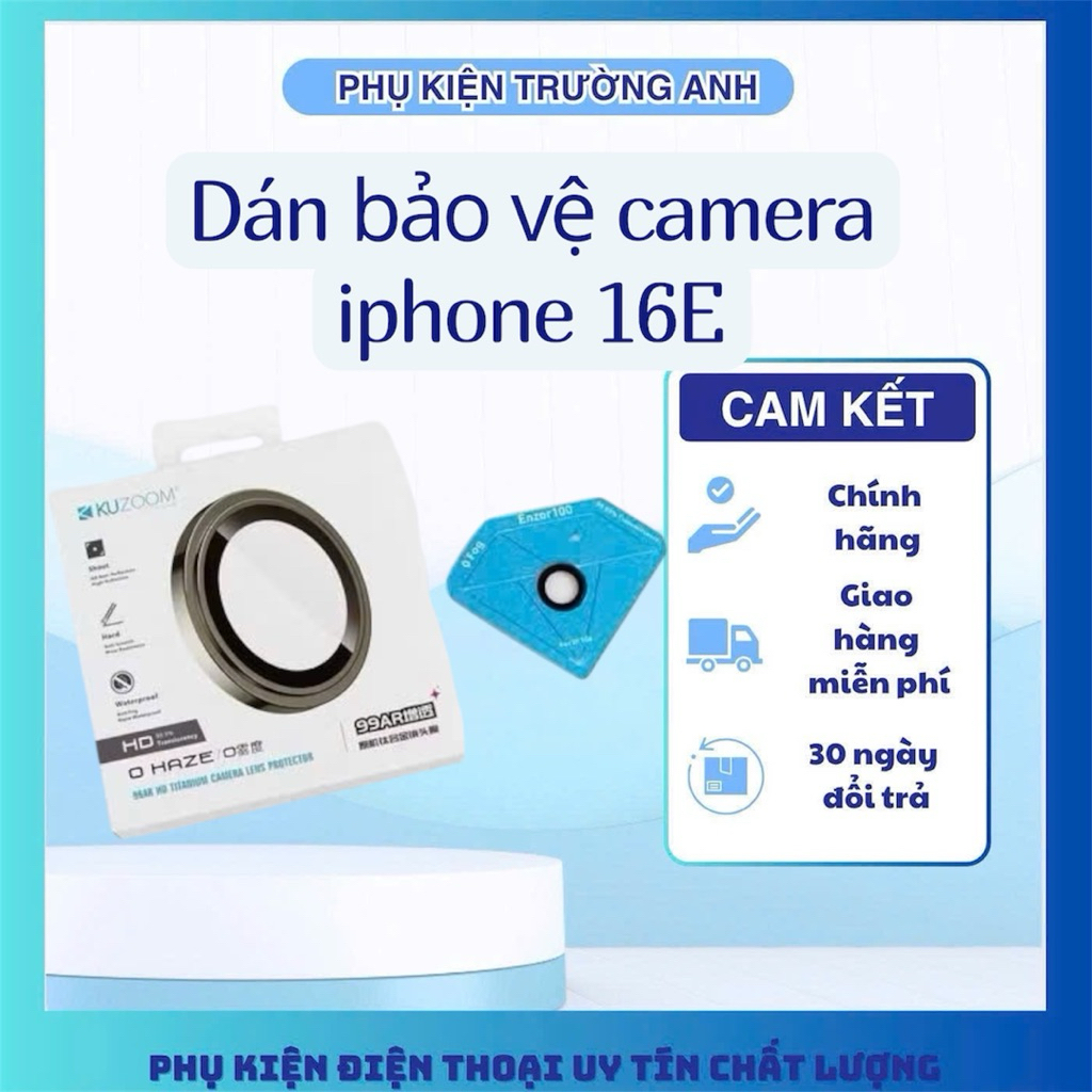 Dán bảo vệ camera kuzoom iphone 16E