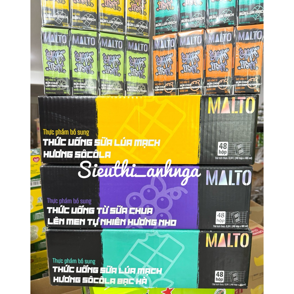 Thùng 48 hộp 170ml Sữa chua lên men Lof Malto Đủ vị