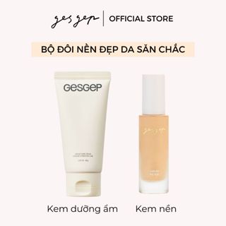 [Bộ đôi nền đẹp da săn chắc] Combo kem dưỡng ẩm Gesgep Bare Cream 80g và kem nền Liquid Filter