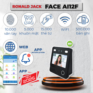  Máy Chấm Công Khuôn Mặt Vân Tay Ronald Jack FACE AI12F Mới 2025 