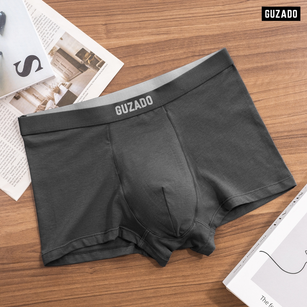 Quần Lót Nam Boxer GUZADO Cotton Kháng Khuẩn, Hút Ẩm Tốt, Co Giãn Thoải Mái GBX01