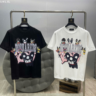  Áo phông nam boy phố Dsquared2 hoạ tiết logo sticker chó Pitbull chữ D2 icon hồng áo nam boy phố . 