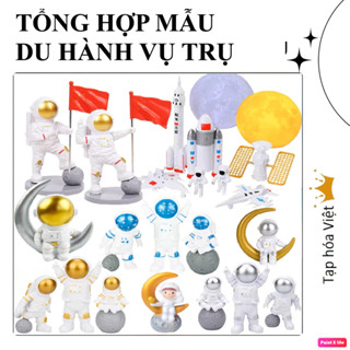Tổng hợp phụ kiện trang trí bánh kem chủ đề du hành vũ trụ, tàu vũ trụ, phi hành gia cho bé