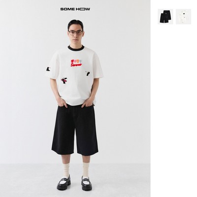  Quần Short Nam Straight Bermuda Logo SMHW Thêu 3D, Chất Vải Jean Cotton Thoải Mái, QS0115, SOME HOW STORE