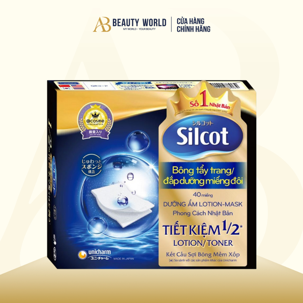 Bông Tẩy Trang Silcot Miếng Đôi Đắp Dưỡng 40 miếng | AB BEAUTY WORLD