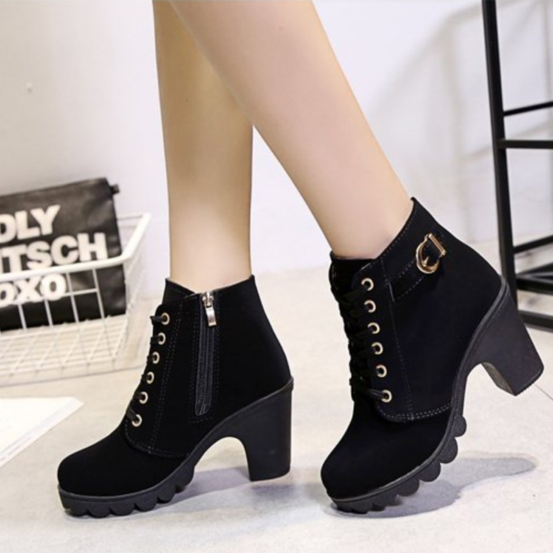 Giày boot nữ kiểu Anh, giày boot Martin nữ