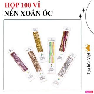  HỘP 100 VỈ NẾN XOẮN ỐC trang trí bánh sinh nhật nến xoắn dài trang trí bánh kem 