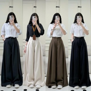 Quần tây ống rộng 247Store chất đẹp mềm dày dặn mát lên chuẩn dáng quần đi học đi làm công sở