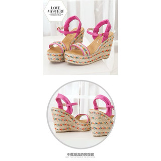(sẵn) Sandal nữ boho dáng vintage cao 10cm đi biển dạo phố cực êm chân