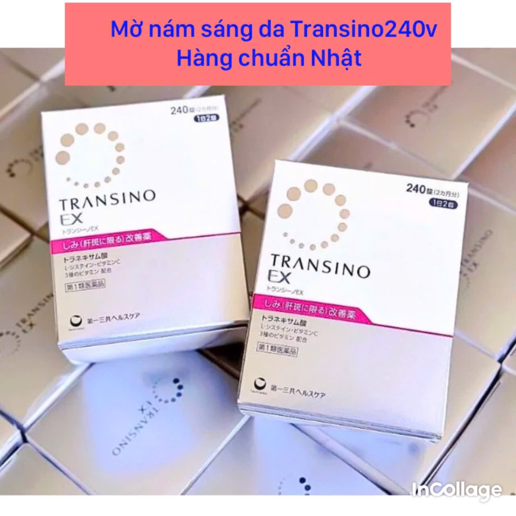 [Mẫu Mới] Viên uống trắng da sạch nám mờ tàn nhang Transino Whitening Nhật Bản hộp 240 viên