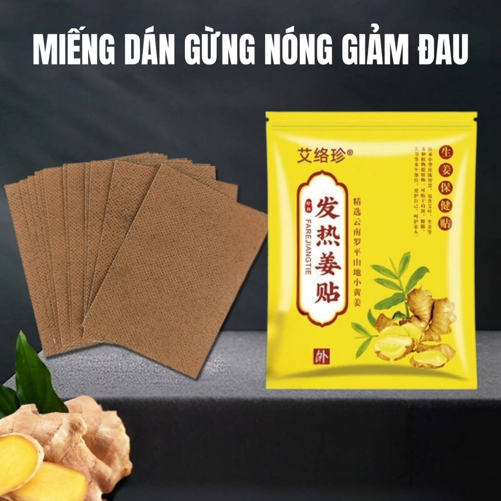 Combo 3 Miếng Dán Nóng Giảm Đau Thành Phần Gừng Ngải Cứu,Miếng Dán Cổ Vai Gáy Lưu Thông Máu heyxi89
