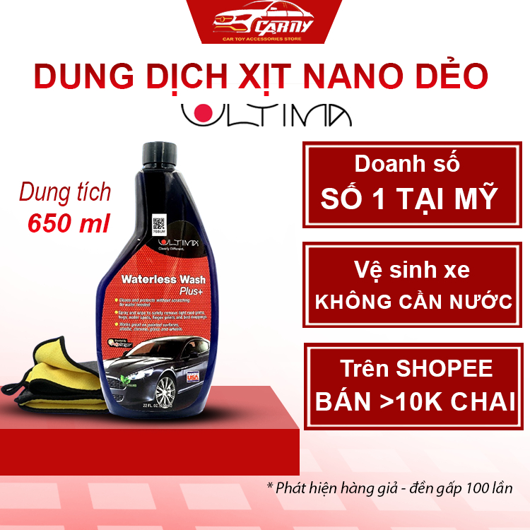 [TẶNG KHĂN] Chai xịt nano dẻo Ultima vệ sinh kính ô tô, phủ bóng sơn xe, chống bám nước kính xe ô tô