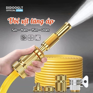 COMBO Vòi Xịt Kèm Dây Didooglt Ống Xịt Nước Tăng Áp 5m-10m-15m-20m Tưới Cây Vườn Rửa Xe