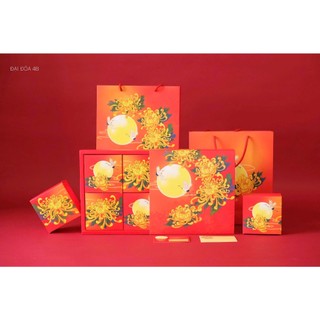  SHIP TỈNH - Set 4 Bánh Nướng Trung Thu Truyền Thống Loại 1 Làm Quà Tặng Biếu Đã Bao Gồm Hộp Đựng  Bánh 150gr  