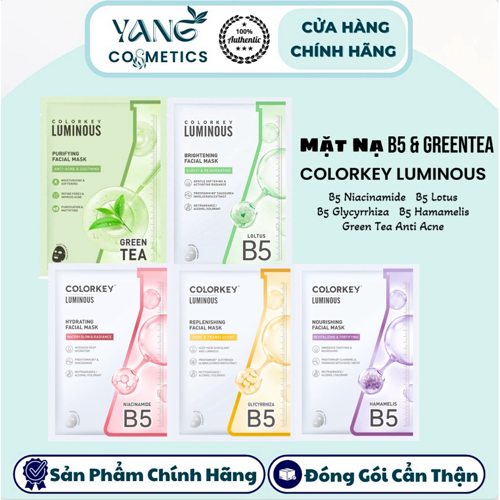 [LẺ MIẾNG] Mặt Nạ Colorkey Luminous B5 Facial Mask 25ml, Mặt Nạ Colorkey Luminous B5 Mọi Loại Da