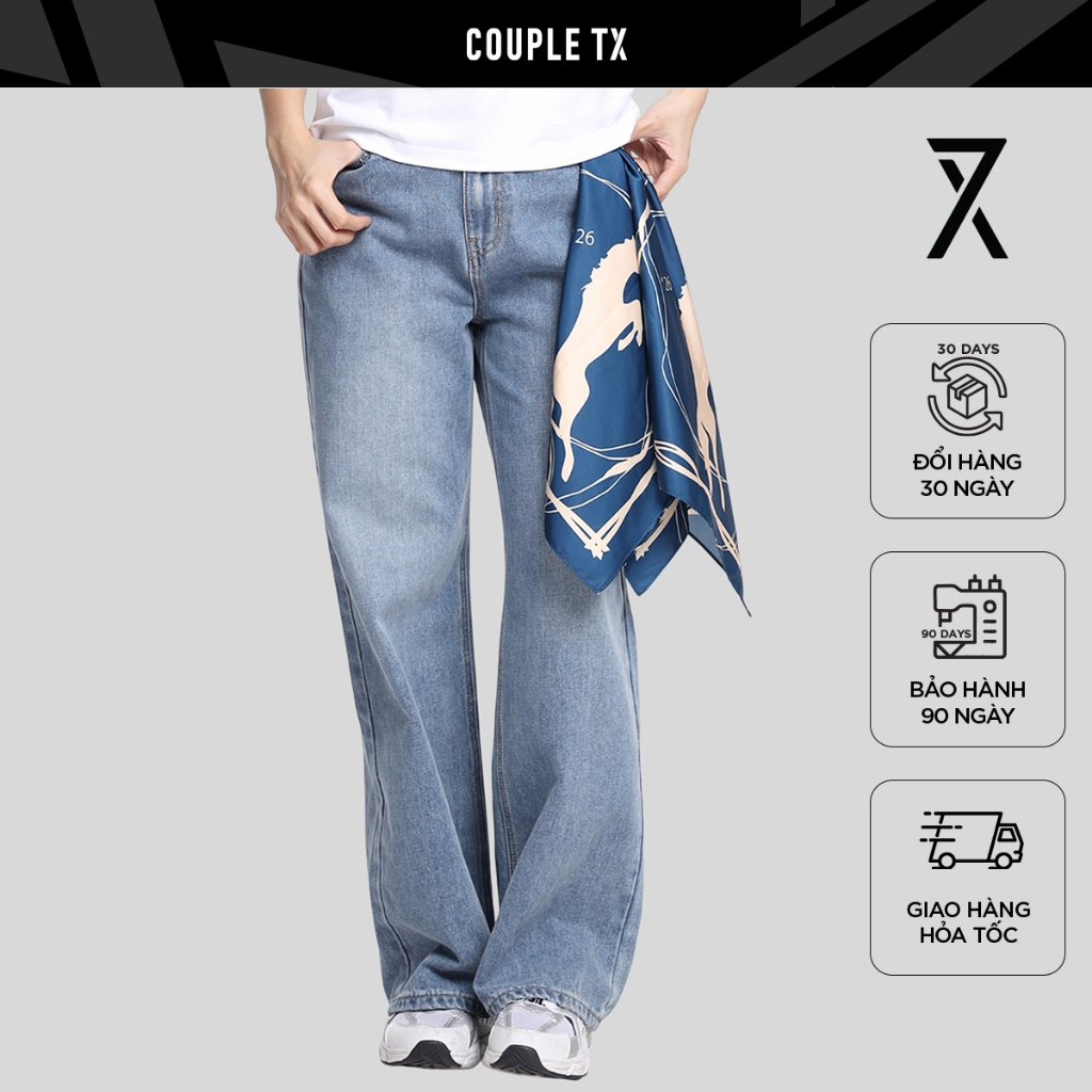 Quần jean dài nữ Couple TX Signature Denim Form Culotte WJE 2035