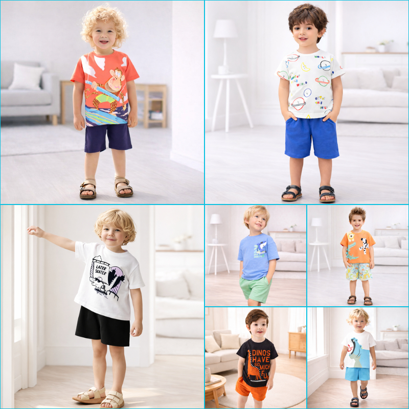 BST Bộ hè bé trai thun cotton Little Maven nhiều họa tiết 2-7 tuổi LMSB1 - Little Maven Chính Hãng