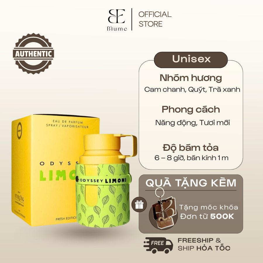 Nước Hoa Unisex Armaf Odyssey Limoni Edition EDP 60ml Chính Hãng – Hương Cam chanh, Quýt, Tươi Mới