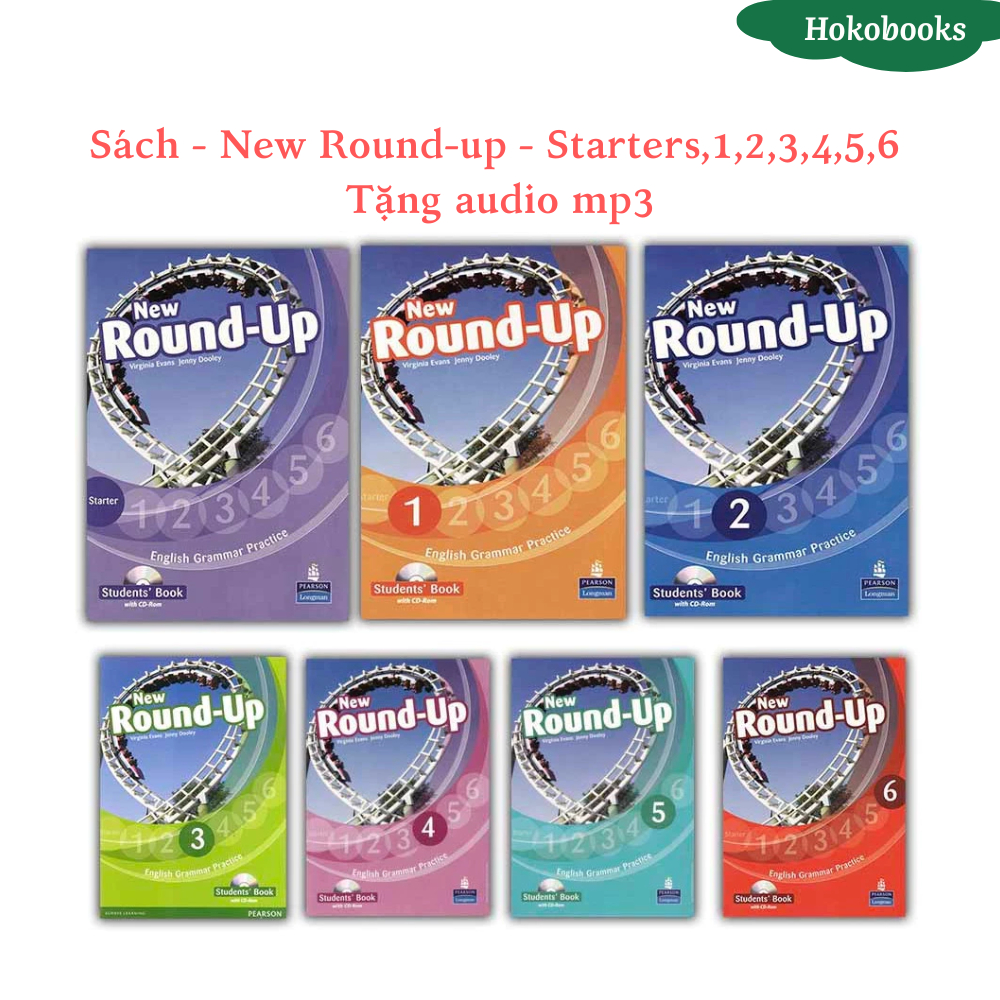 Sách - New Round-up - Starters,1,2,3,4,5,6 - Bản in lazer đẹp nét, Tặng audio mp3