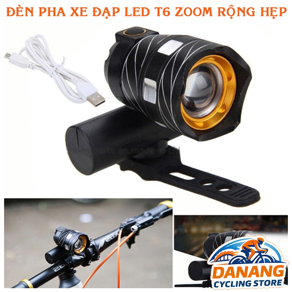 Đèn Pin Xe Đạp T6 Zoom Điều Chỉnh Rộng Hẹp