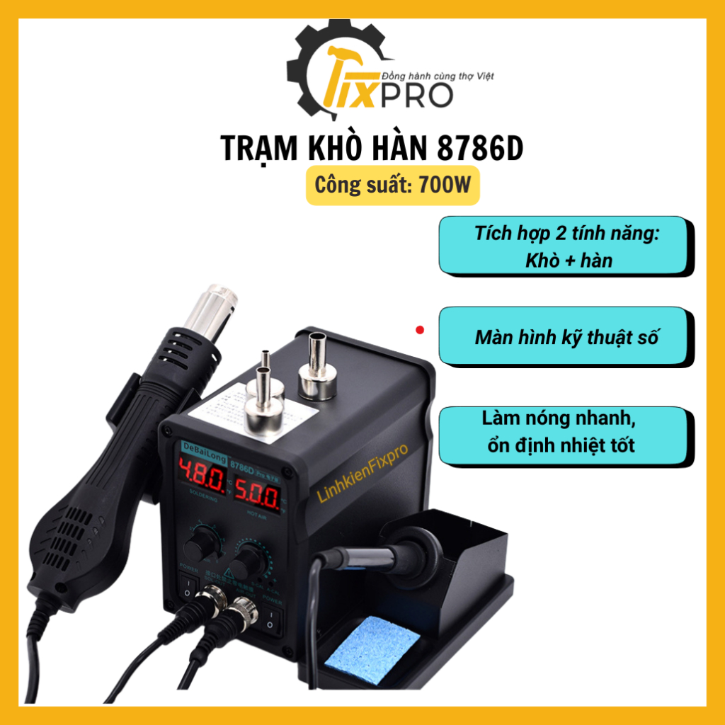 Trạm khò hàn 8786D 700W loại nguồn xung chất lượng tốt