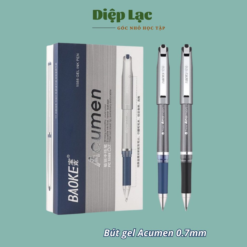 (4-12c) Bút ký văn phòng 0.7mm Baoke viết hán tự trơn mượt Acumen 1588 vpp Diệp Lạc