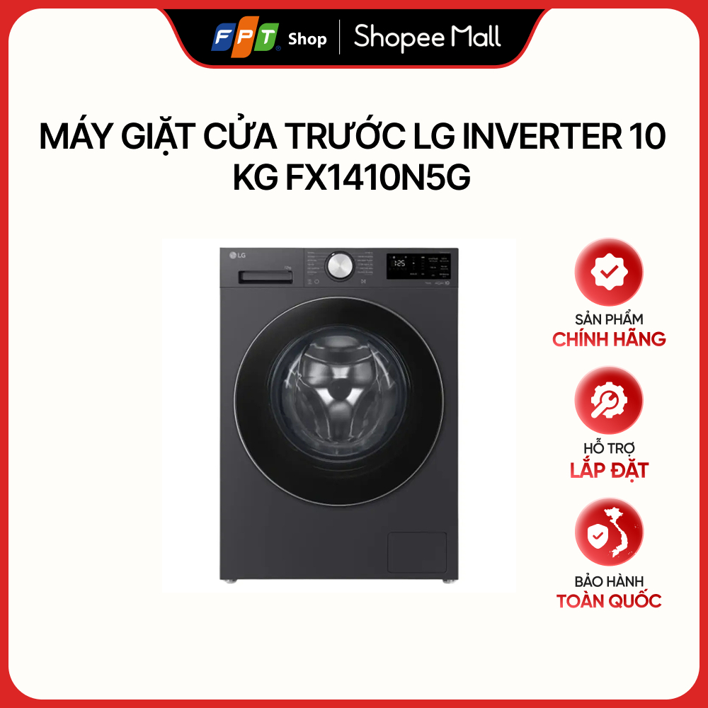 [HÀNG CHÍNH HÃNG] Máy giặt cửa trước LG Inverter 10 kg FX1410N5G