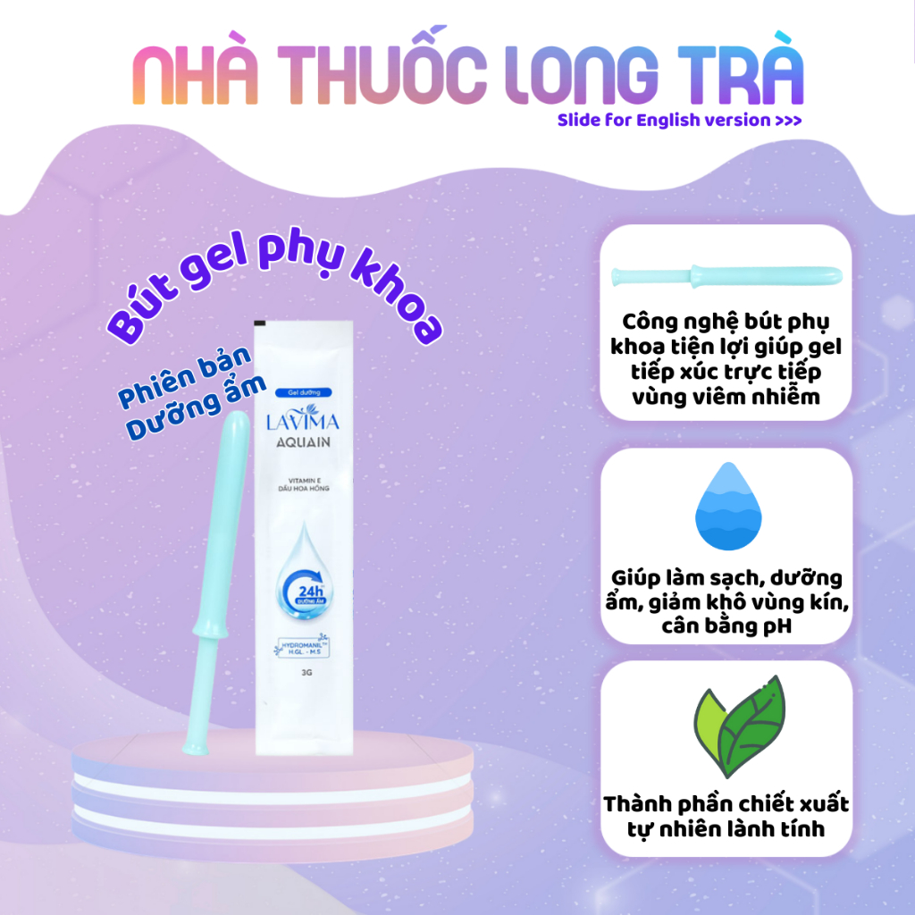 [CHÍNH HÃNG] LAVIMA bút gel dưỡng ẩm âm đạo Aquain 3g - LONG TRA PHARMACY