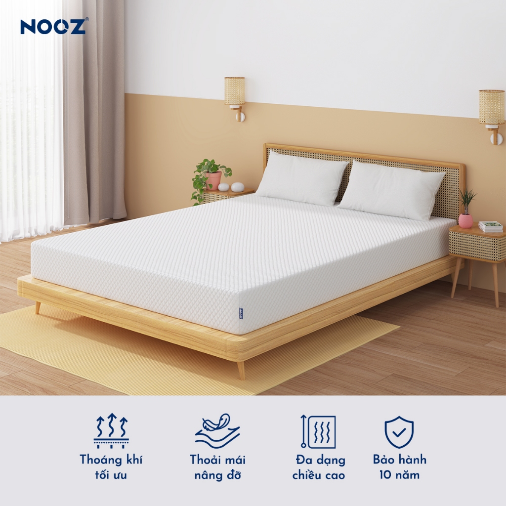 Nệm Foam NOOZ Home Goods Tiêu Chuẩn CertiPUR-US Với 2 Tầng Foam Nâng Đỡ Ruột Đệm Cao Su Non | BigBuy360 - bigbuy360.vn