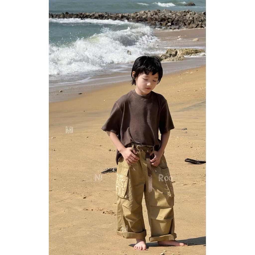 Áo thun trơn bé trai bé gái phong cách thời trang Hàn Quốc mùa xuân 2026 - A1259