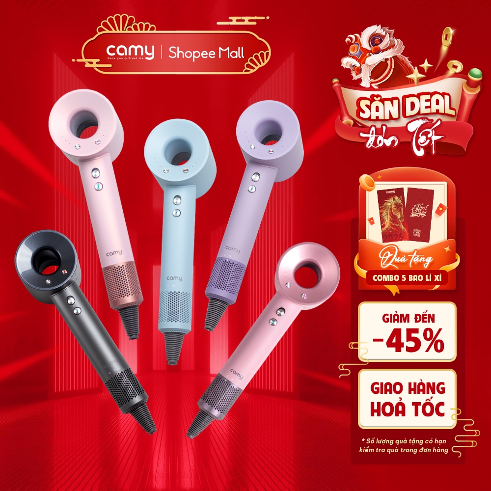 Máy sấy tóc ion âm Camy Air Power 2 chiều tạo kiểu bảo vệ tóc, tốc độ cao 1600W bảo hành 12 tháng